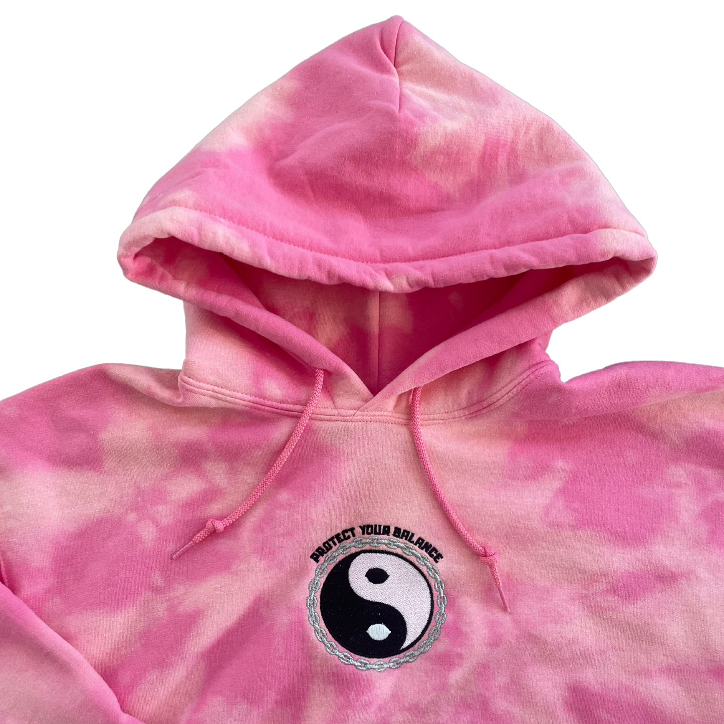 Protect Your Balance | Pink Bleach Dye Hoody