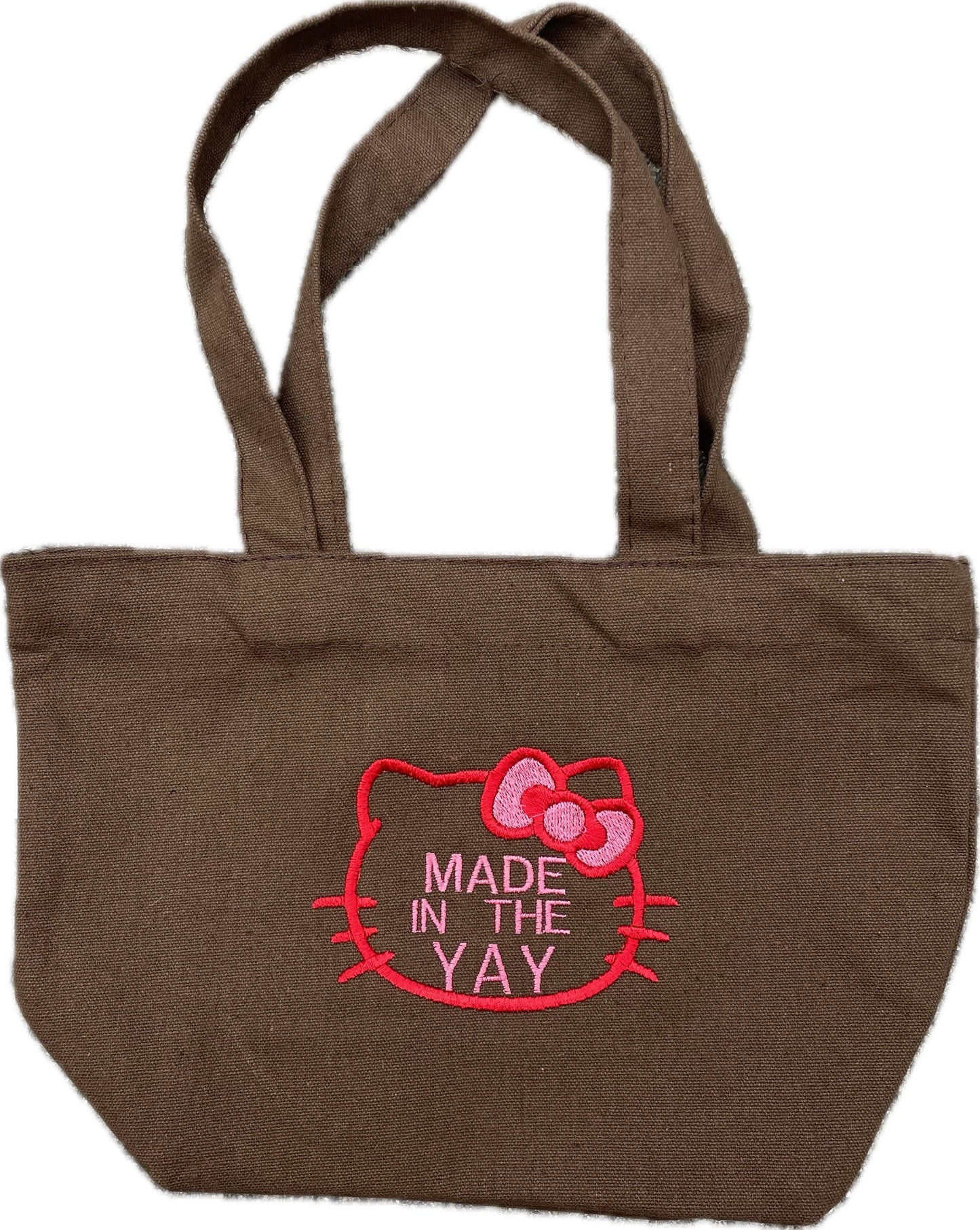 HK Made In The Yay | Mini Brown Tote (Red/Pink)