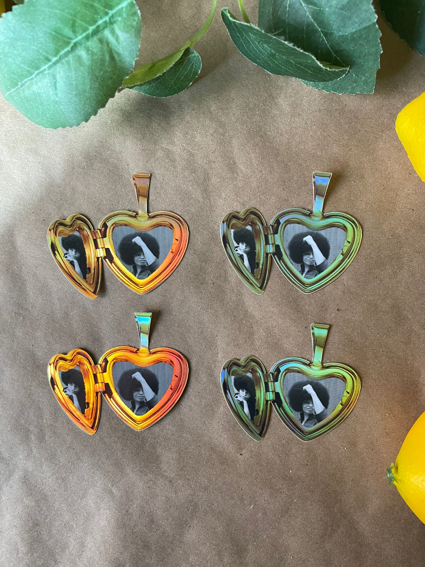 Angela Davis Heart Locket | Sticker