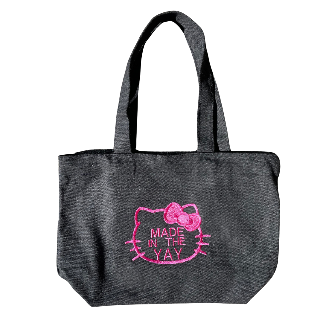 HK Made In The Yay | Mini Black Tote (Pink Tones)