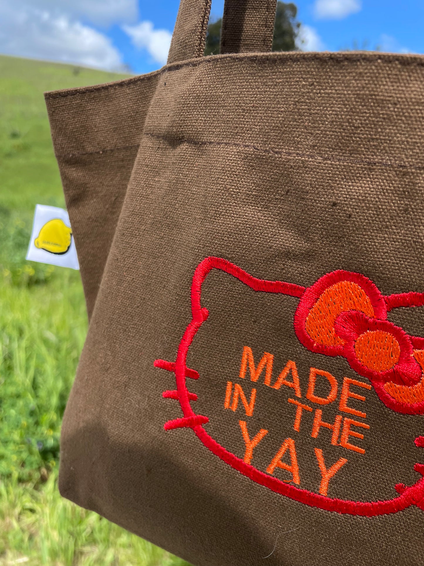 HK Made In The Yay | Brown Tote (Red/Orange)