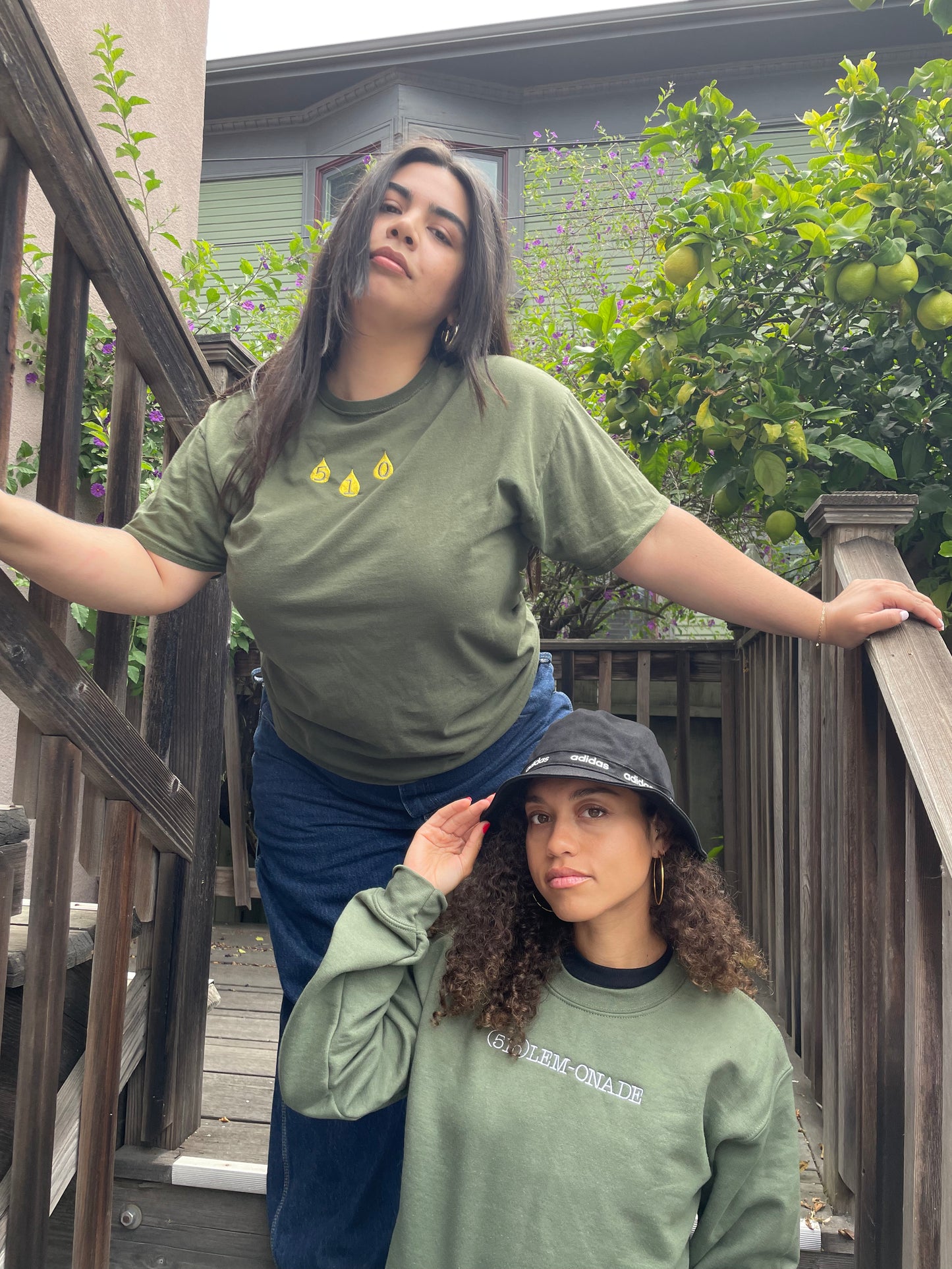(51o)LEM-ONADE Military Green Crewneck