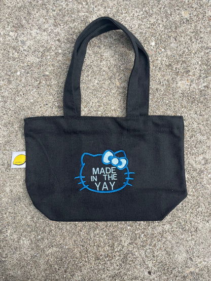 HK Made In The Yay | Mini Black Tote (Blue Tones)