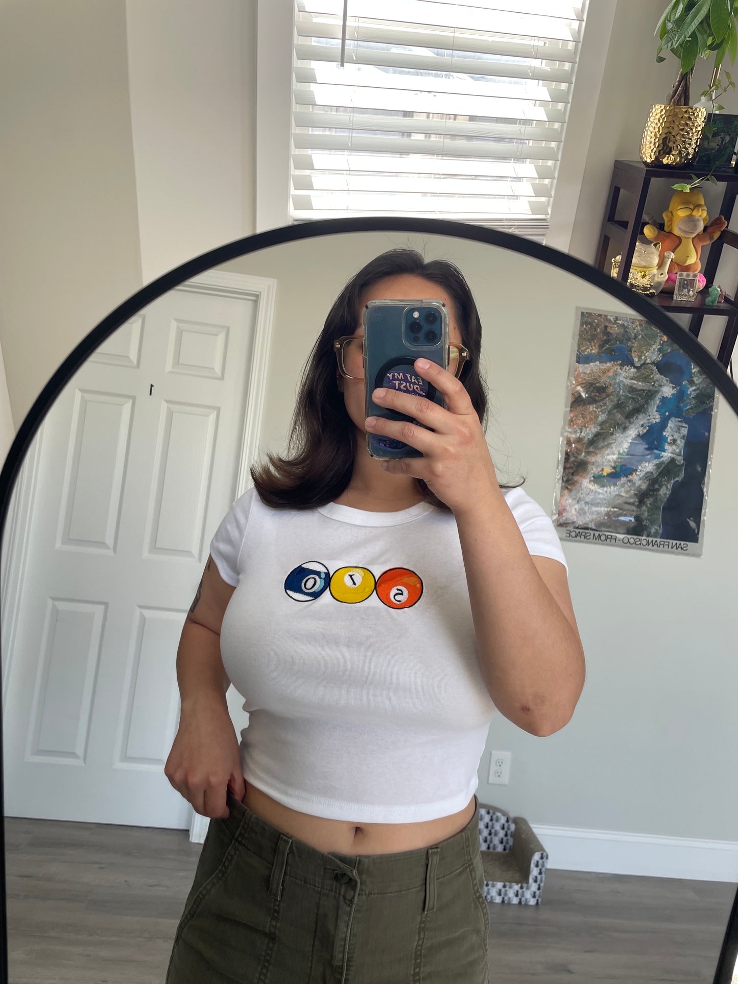 510 Pool Balls | White Baby Tee (Women's Fitted Crop)