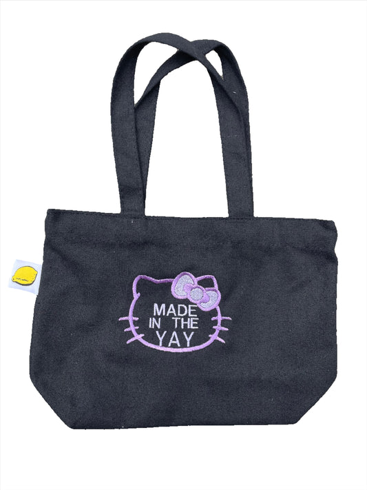 HK Made In The Yay Mini Black Tote (Purple Tones)