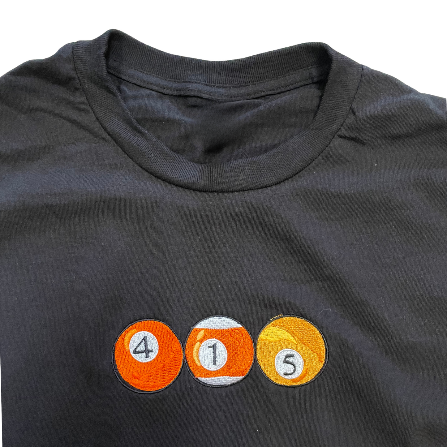 415 Pool Balls | Orange Tones Black T-Shirt