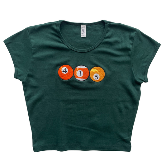 415 Pool Balls | Orange Tones - Green BBT (Women's Fitted Crop)