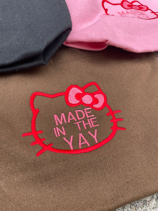 HK Made In The Yay Mini Brown Tote (Red/Pink)