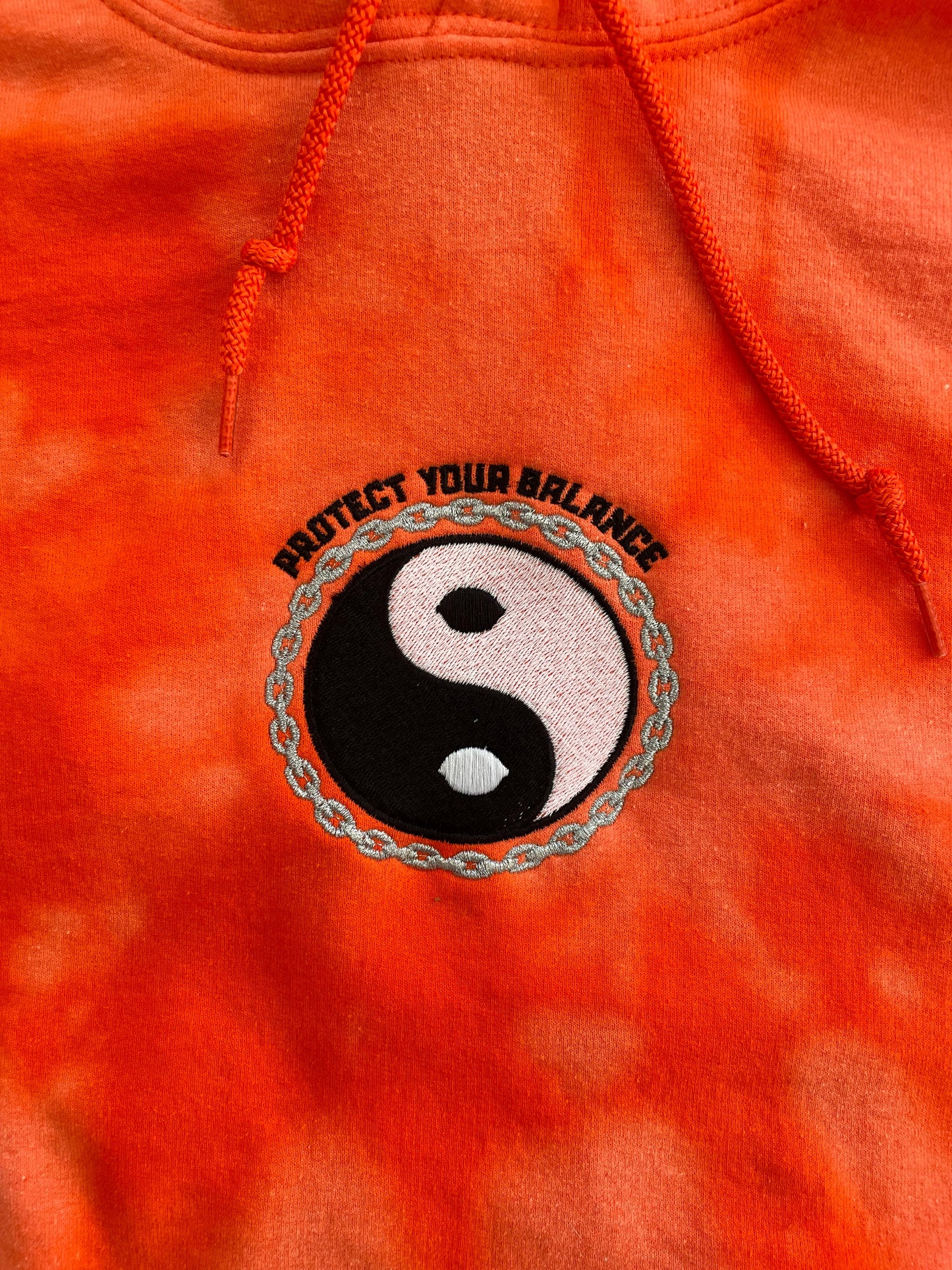 Protect Your Balance | Orange Bleach Dye Hoody