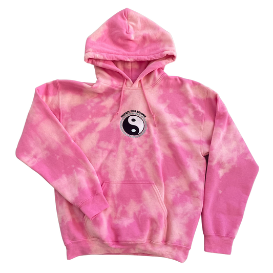 Protect Your Balance | Pink Bleach Dye Hoody