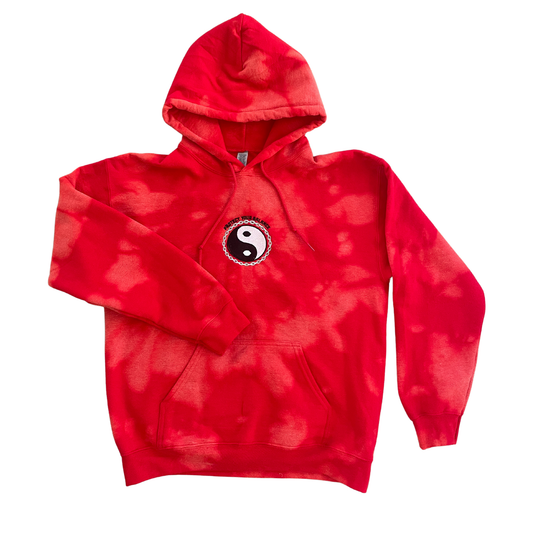 Protect Your Balance | Red Bleach Dye Hoody