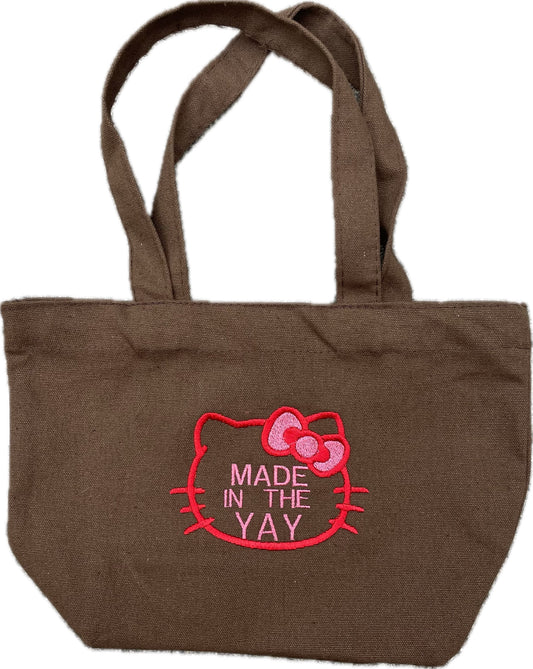 HK Made In The Yay Mini Brown Tote (Red/Pink)