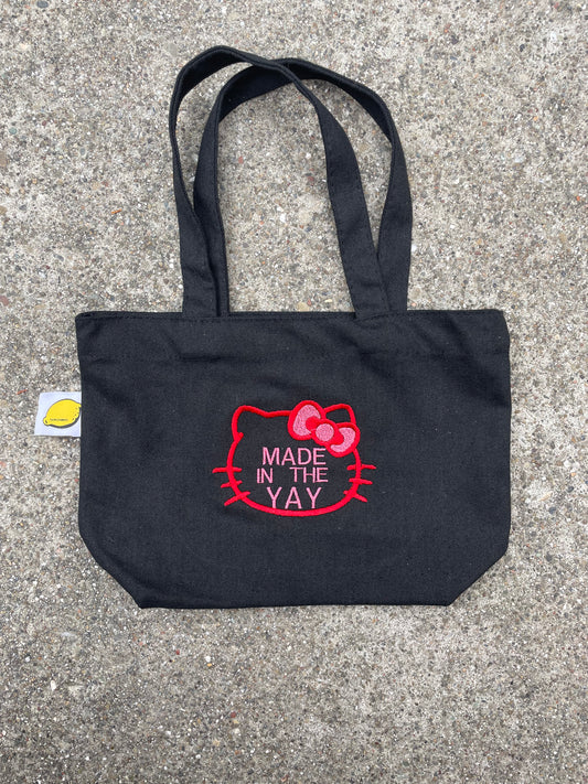 HK Made In The Yay Mini Black Tote (Red/Pink)