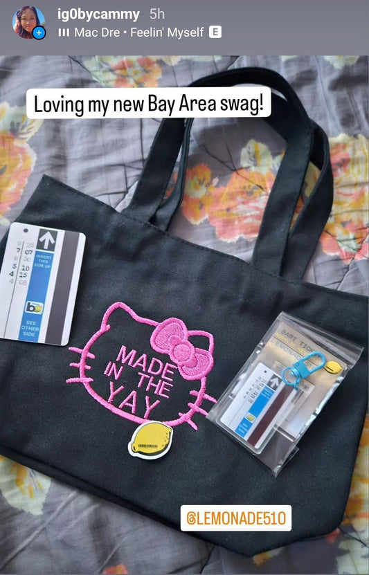HK Made In The Yay Mini Black Tote (Pink Tones)
