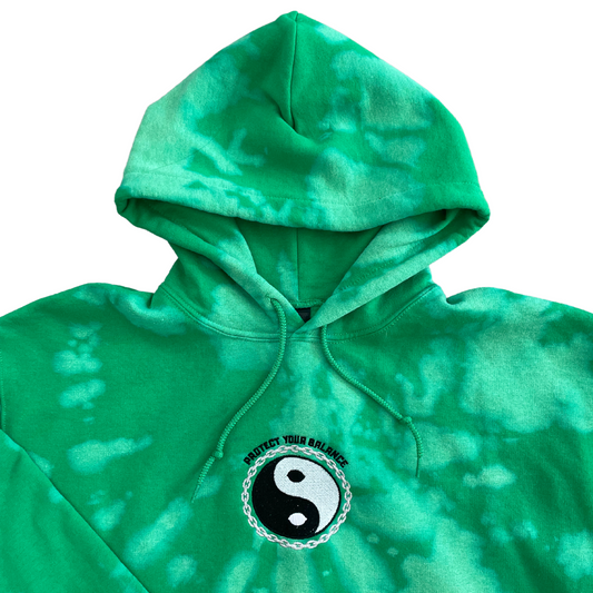 Protect Your Balance | Green Bleach Dye Hoody