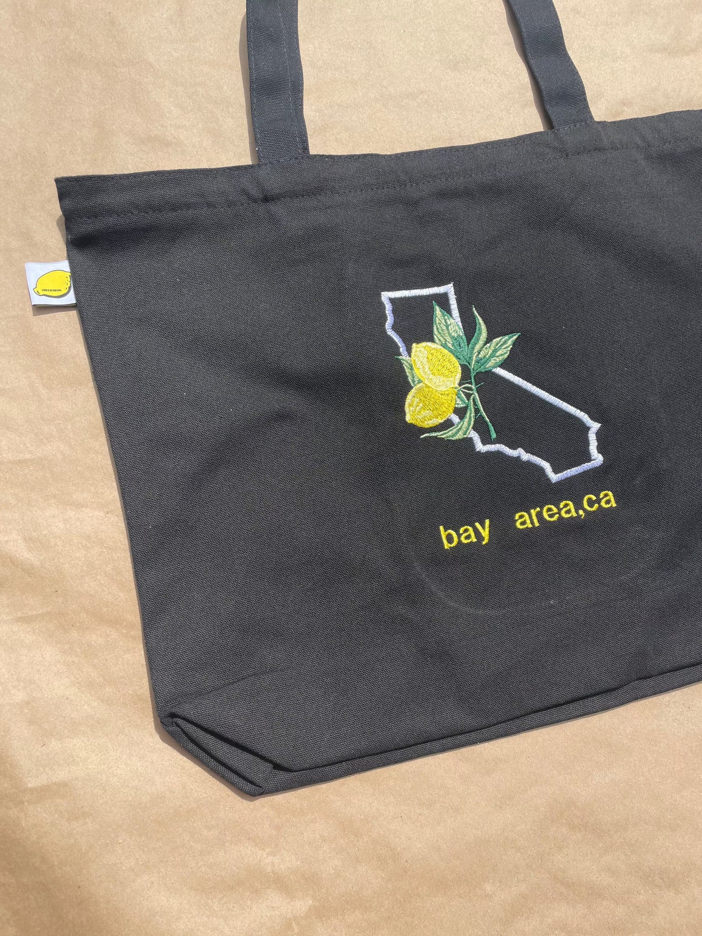 Bay Area, California Large Black Tote Bag