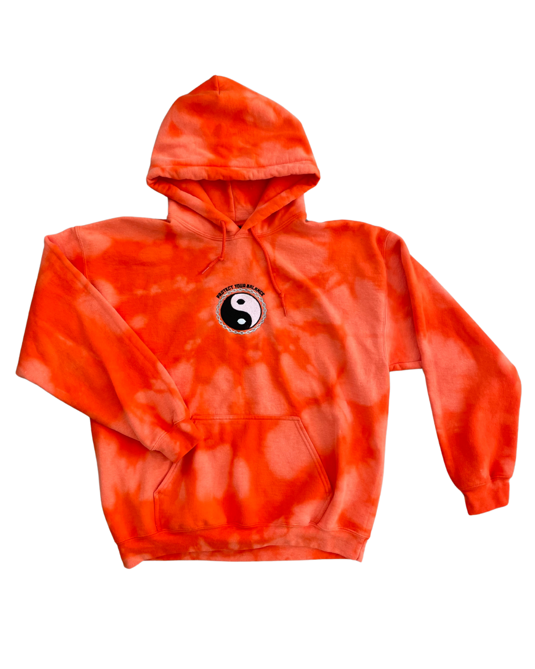 Protect Your Balance | Orange Bleach Dye Hoody