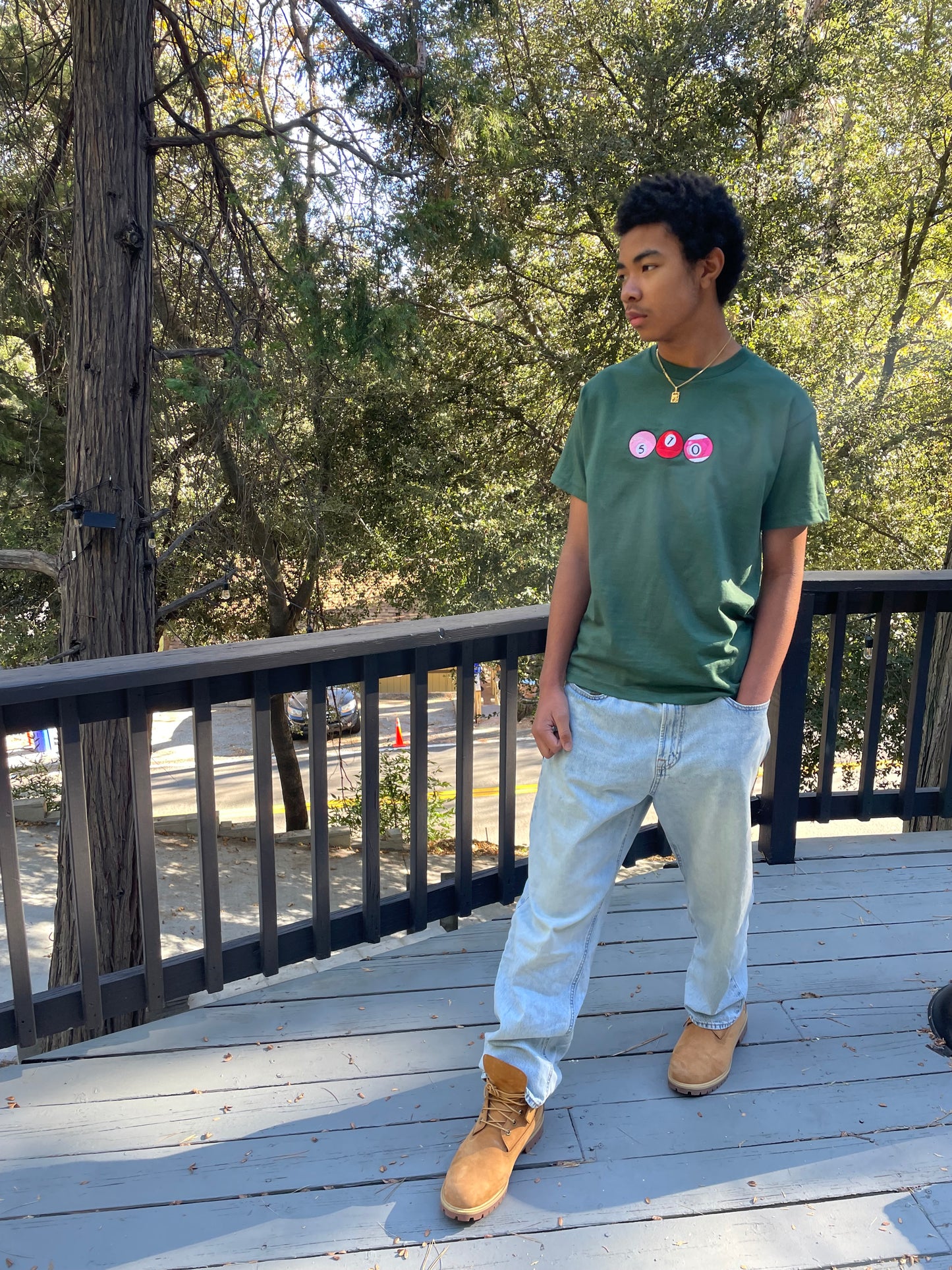 510 Pool Balls | Cherry Tones Green Unisex T-Shirt