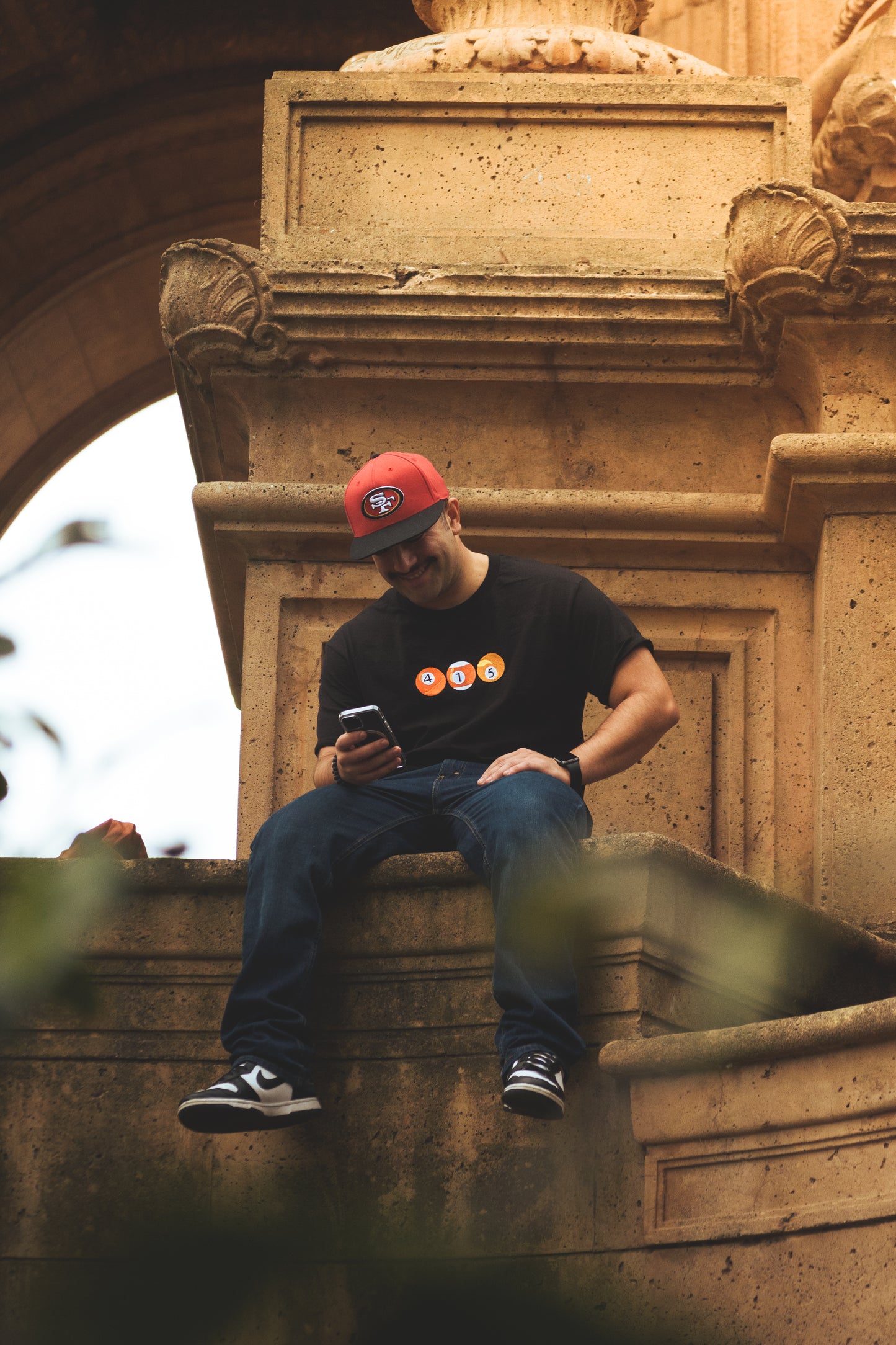 415 Pool Balls | Orange Tones Black T-Shirt