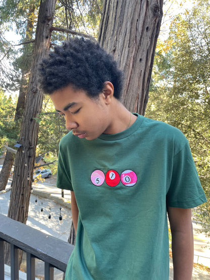 510 Pool Balls | Cherry Tones Green Unisex T-Shirt