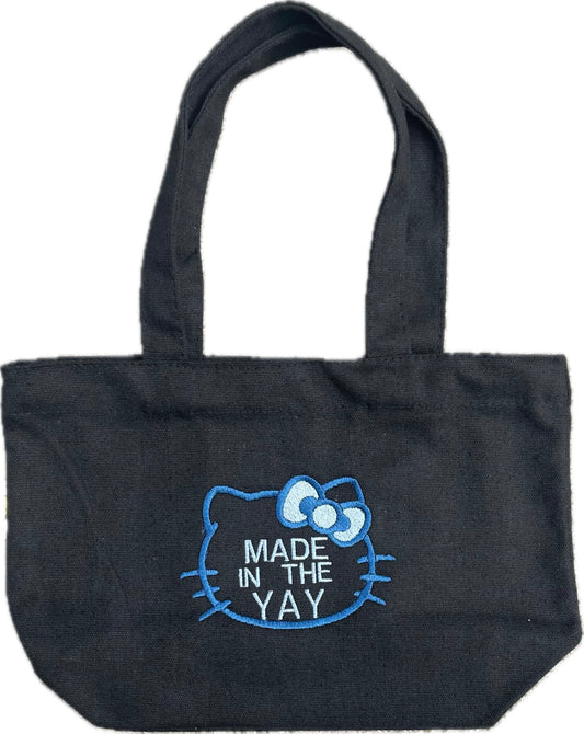 HK Made In The Yay Mini Black Tote (Blue Tones)