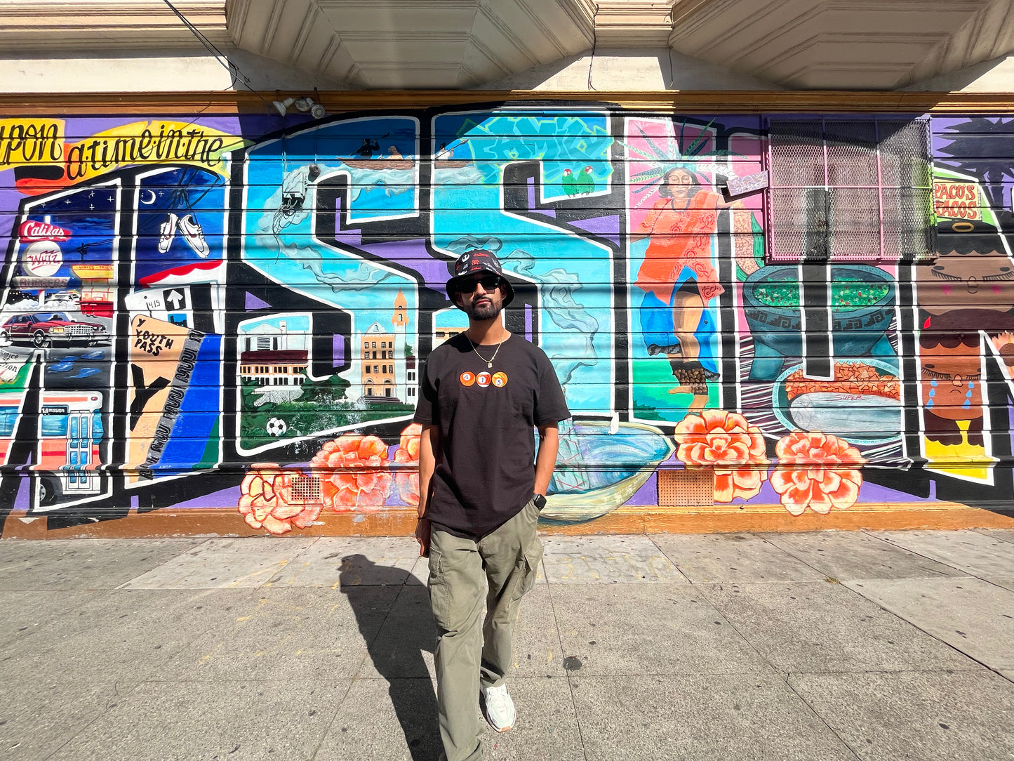 415 Pool Balls | Orange Tones Black T-Shirt