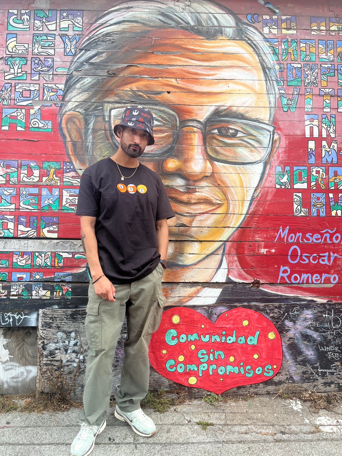 415 Pool Balls | Orange Tones Black T-Shirt