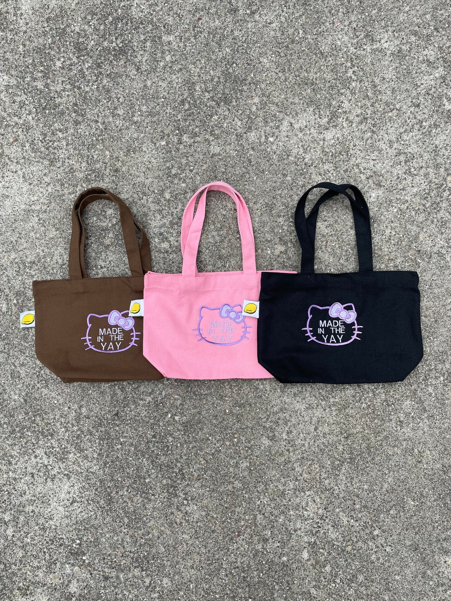HK Made In The Yay | Mini Black Tote (Purple Tones)