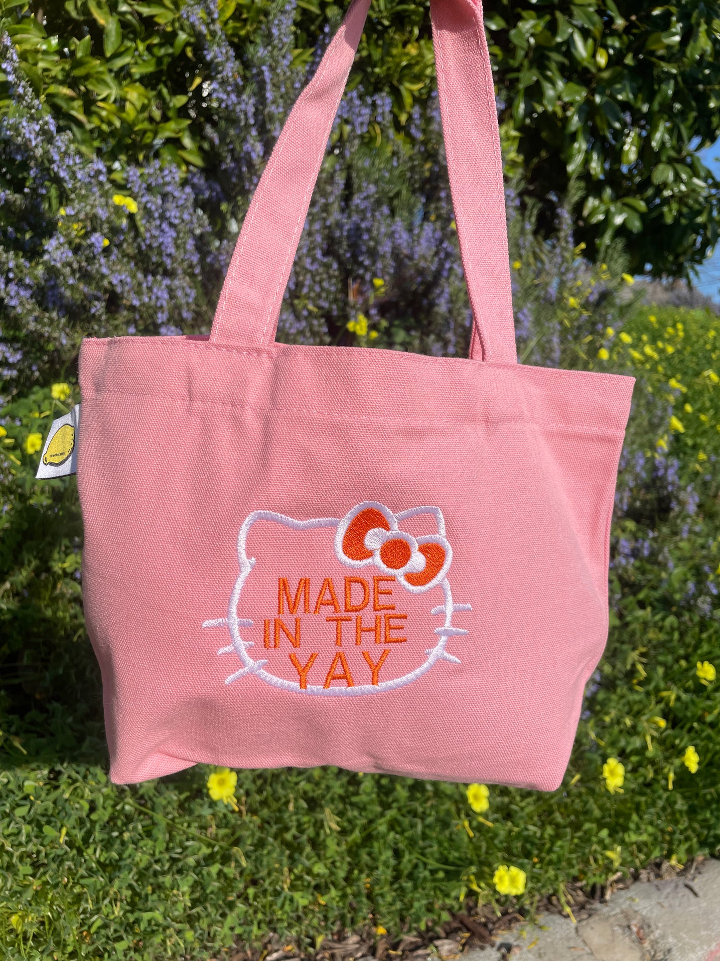HK Made In The Yay | Mini Pink Tote (White/Orange)