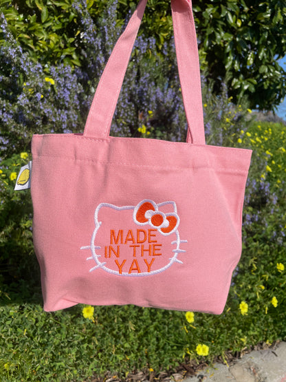 HK Made In The Yay | Mini Pink Tote (White/Orange)