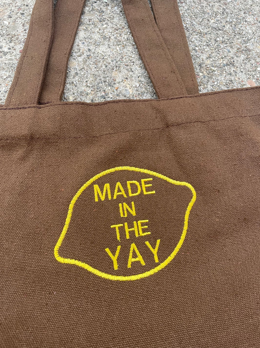 Made in The Yay Tote Brown Bag