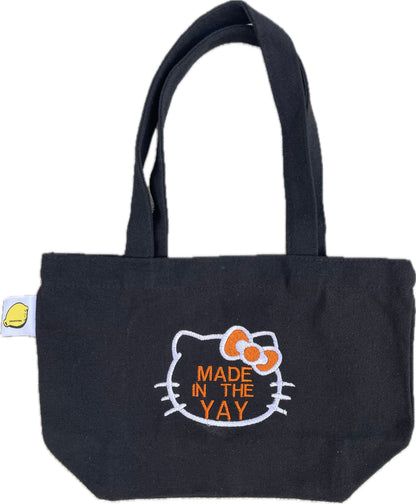 HK Made In The Yay | Mini Black Tote (White/Orange)