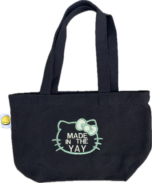 HK Made In The Yay | Black Mini Tote (Green Tones)