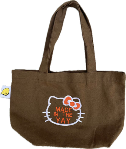 HK Made In The Yay | Mini Brown Tote (White/Orange Tones)