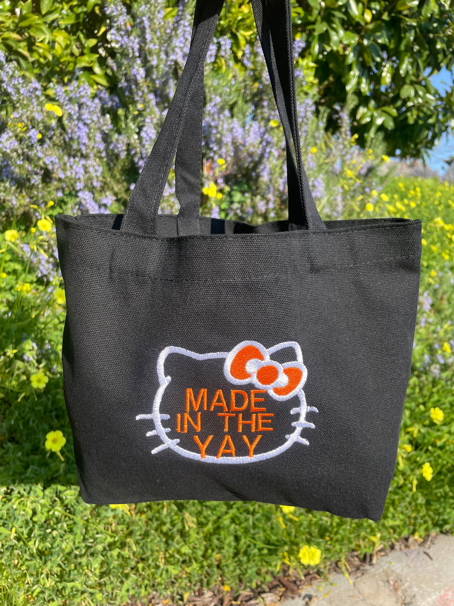 HK Made In The Yay | Mini Black Tote (White/Orange)