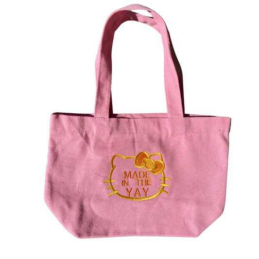 HK Made In The Yay Mini Pink Tote (Gold Tones)