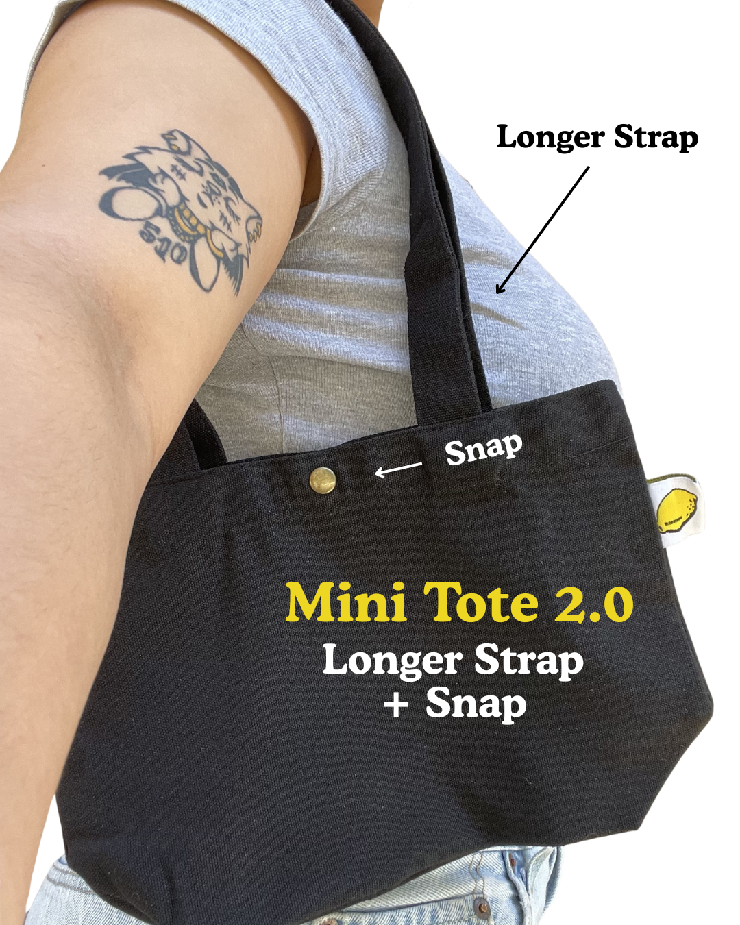 HK Made In The Yay | Mini Black Tote 2.0 (Purple Tones)