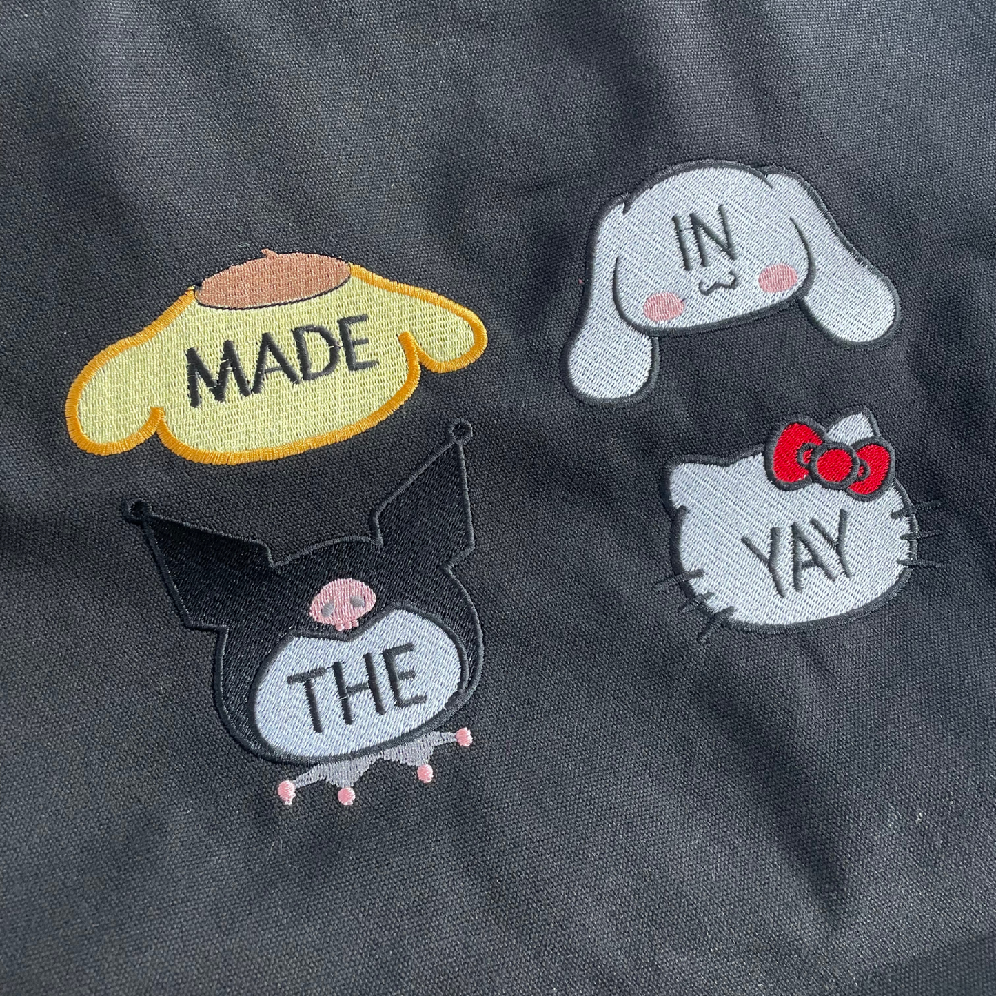 Sanrio / Made In The Yay | Large Black Zipper Tote