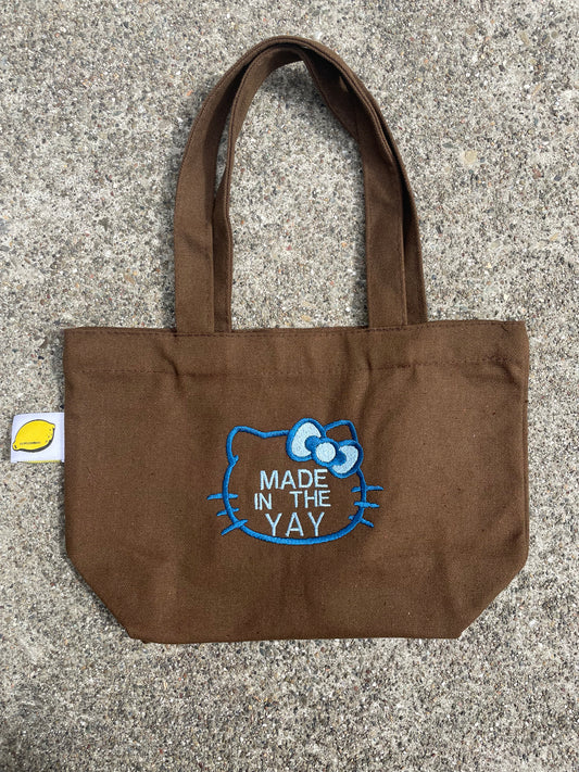 HK Made In The Yay Mini Brown Tote (Blue Tones)