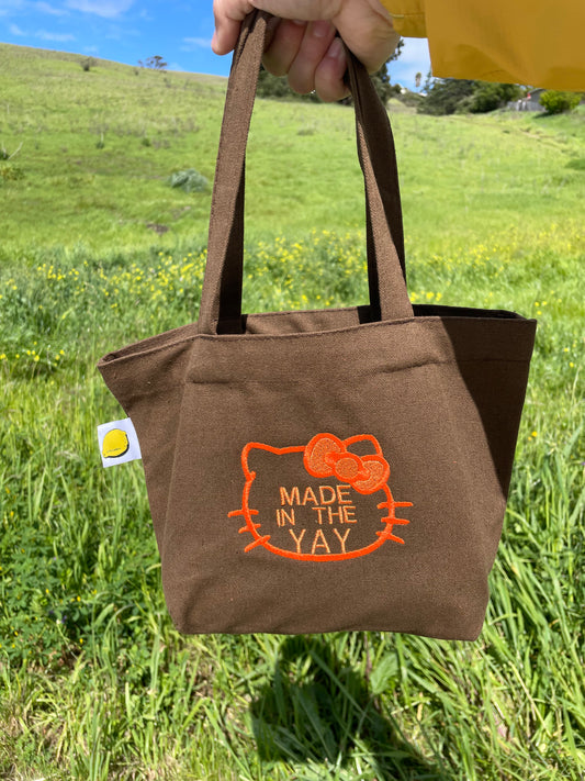 HK Made In The Yay | Brown Mini Tote (Orange Tones)