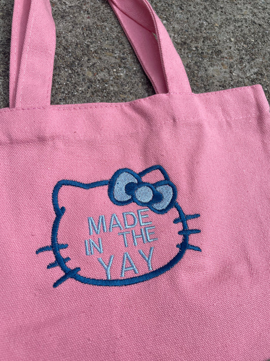 HK Made In The Yay Mini Pink Tote (Blue Tones)