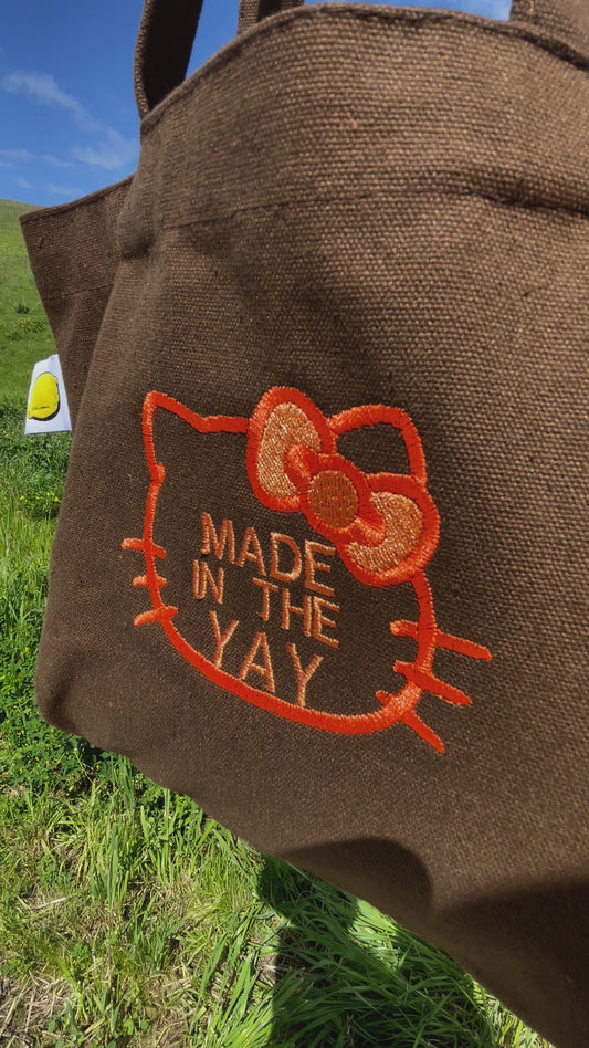 HK Made In The Yay | Brown Mini Tote (Orange Tones)